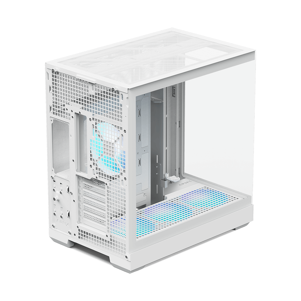 APNX V2-F With 4 Fans Mid Tower Case - White