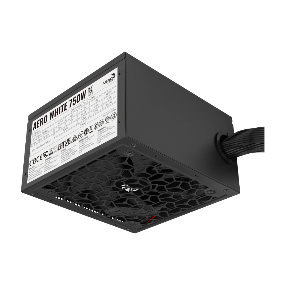 AEROCOOL AERO WHITE 750W 80Plus Power Supply - Black