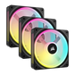 CORSAIR iCUE LINK QX120 RGB 120mm PWM Case Fan Starter Kit With iCUE LINK System Hub - Black