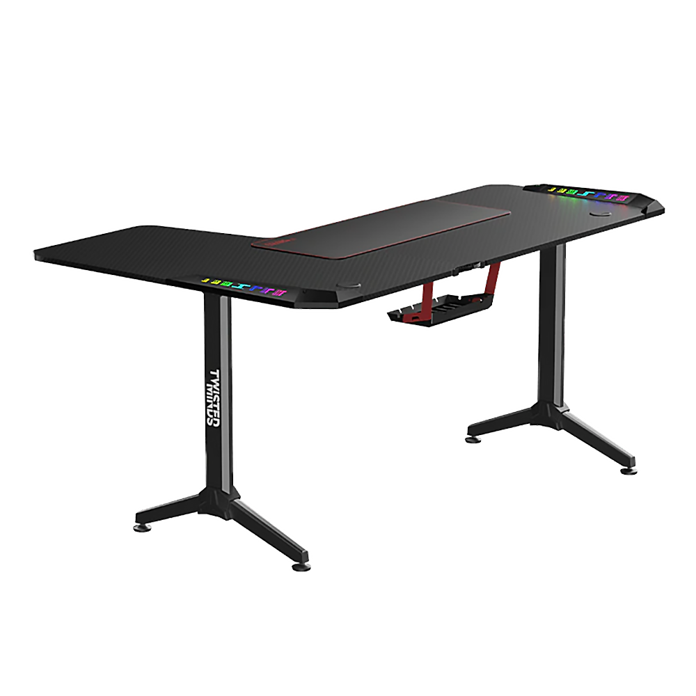 TWISTED MINDS WARRIOR L-Shaped RGB Gaming Desk Right - Black
