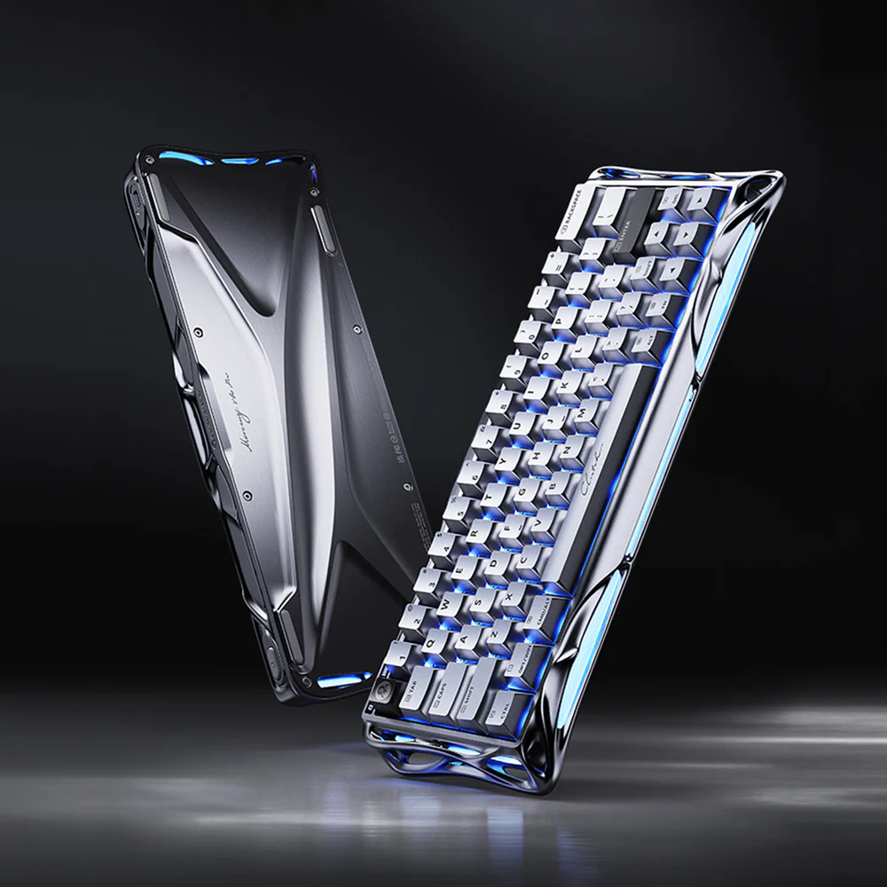GravaStar Mercury V60 Pro 60% Magnetic Switch Gaming Keyboard - Chrome Silver