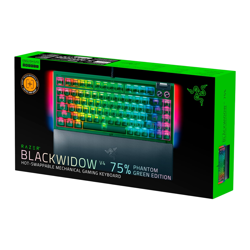 RAZER BlackWidow V4 75% Wired Mechanical Gaming Keyboard - Phantom Green
