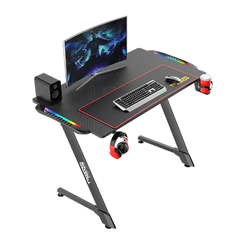 Twisted Minds Z Shaped Gaming Desk Carbon fiber texture