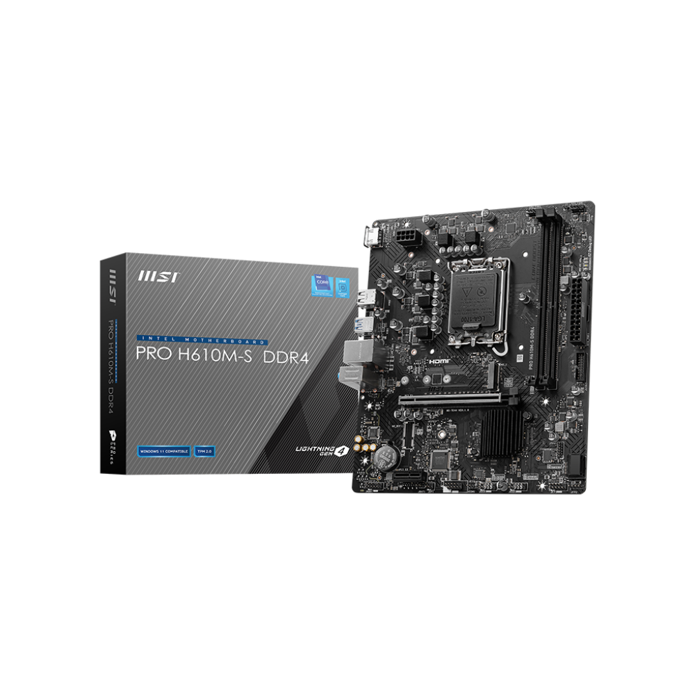 MSI PRO H610M-S DDR4 Motherboard - Black