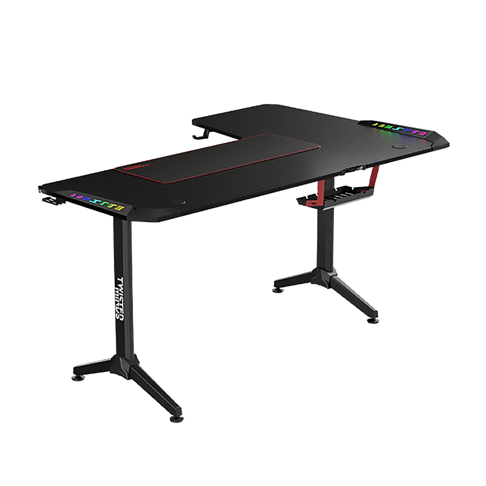 TWISTED MINDS WARRIOR L-Shaped RGB Gaming Desk Left - Black