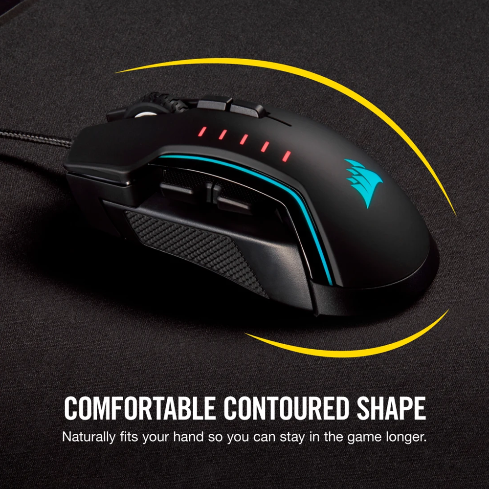 CORSAIR GLAIVE PRO RGB Wired Gaming Mouse (EU) - Black