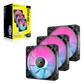 CORSAIR RX120 RGB 120mm PWM Fan Triple Starter Kit - Black