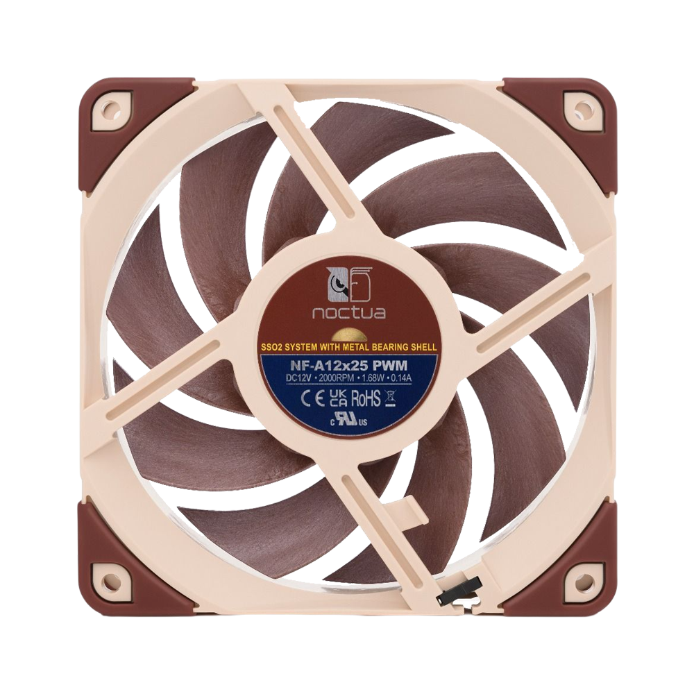 NOCTUA NF-A12x25 PWM 120mm Premium Silent Fan - Brown