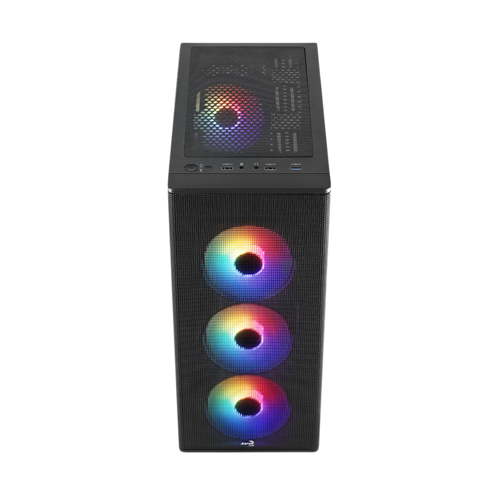 AEROCOOL DESIGNER V2 RGB Fan x 4 Mid Tower Case - Black