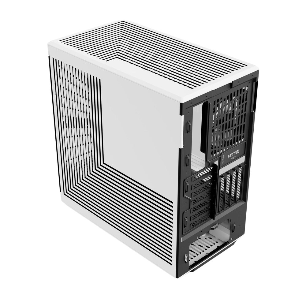 HYTE Y40 Panoramic Tempered Glass With Two 120mm fans, PCI-E 4.0 Vertical Mount included ATX Mid Tower Case - Black/White
