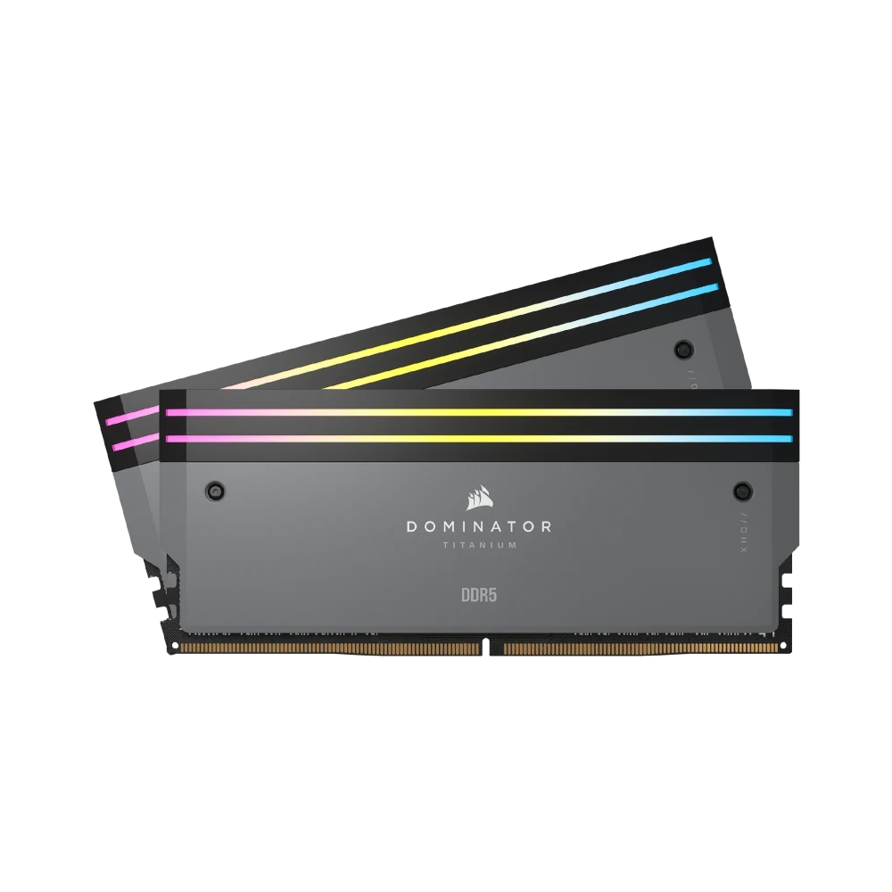 CORSAIR DOMINATOR TITANIUM RGB 64GB (2x32GB) DDR5 DRAM 6000MT/s CL30 AMD EXPO & Intel XMP Memory Kit - Grey