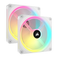 CORSAIR iCUE LINK QX140 RGB 140mm PWM Case Fan Starter Kit With iCUE LINK System Hub - White