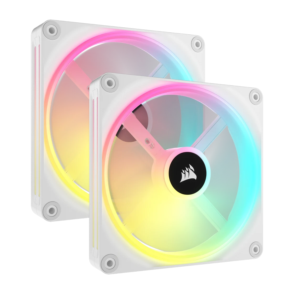 CORSAIR iCUE LINK QX140 RGB 140mm PWM Case Fan Starter Kit With iCUE LINK System Hub - White