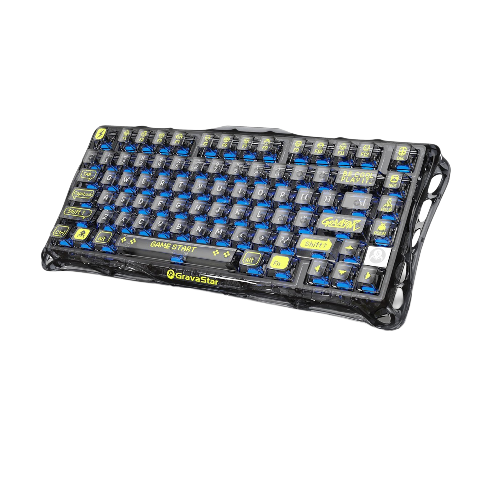 GravaStar Mercury K1 Lite 75% Wireless Mechanical Gaming Keyboard - Transparent Black