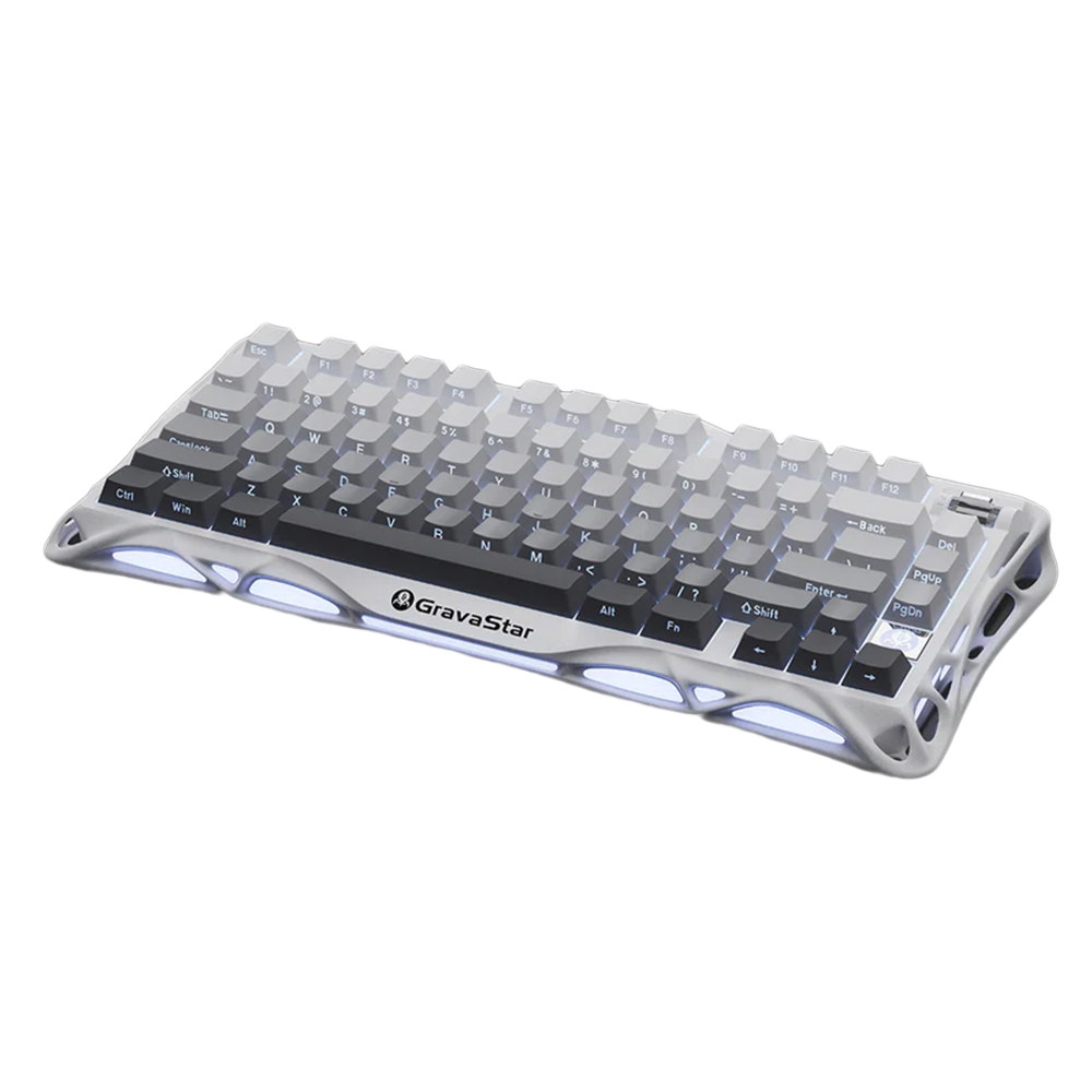 GravaStar Mercury K1 75% Wireless Mechanical Gaming Keyboard - Gradient White