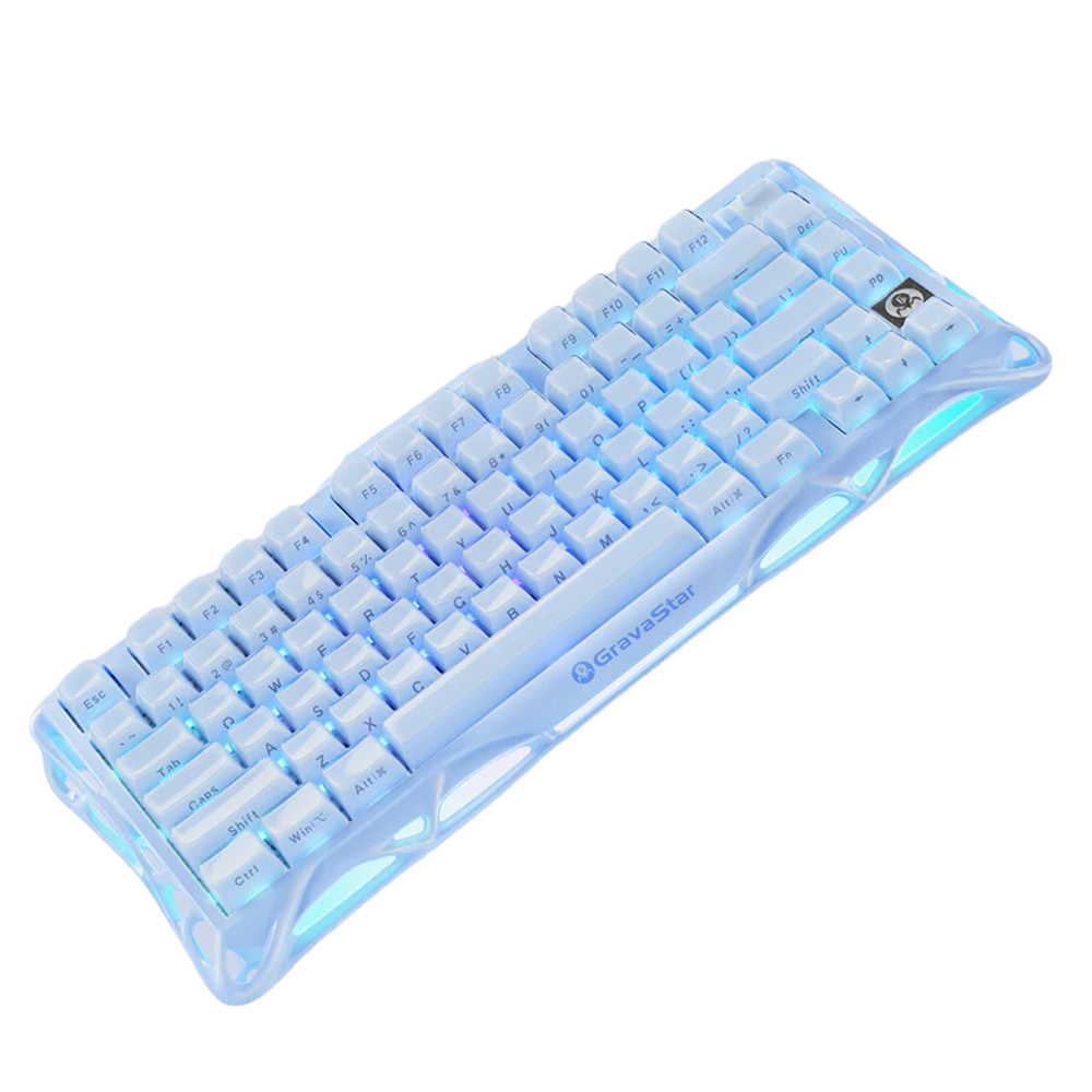 GravaStar Mercury K1 75% Mechanical Wireless Gaming Keyboard - Ice Blue