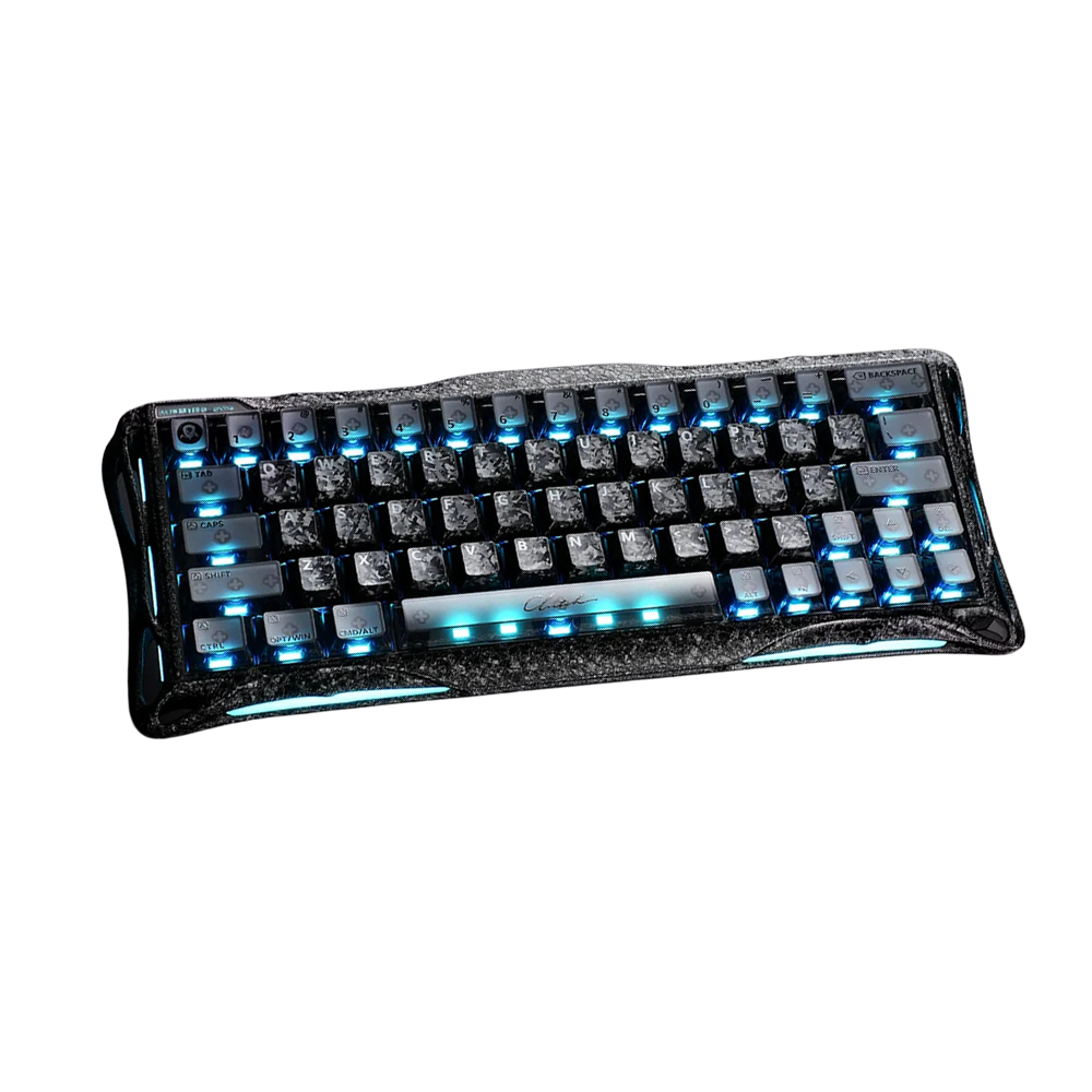 GravaStar Mercury V60 Pro 60% Hall Effect Magnetic Switch Gaming Keyboard Special Edition - Cyber Frost -Black