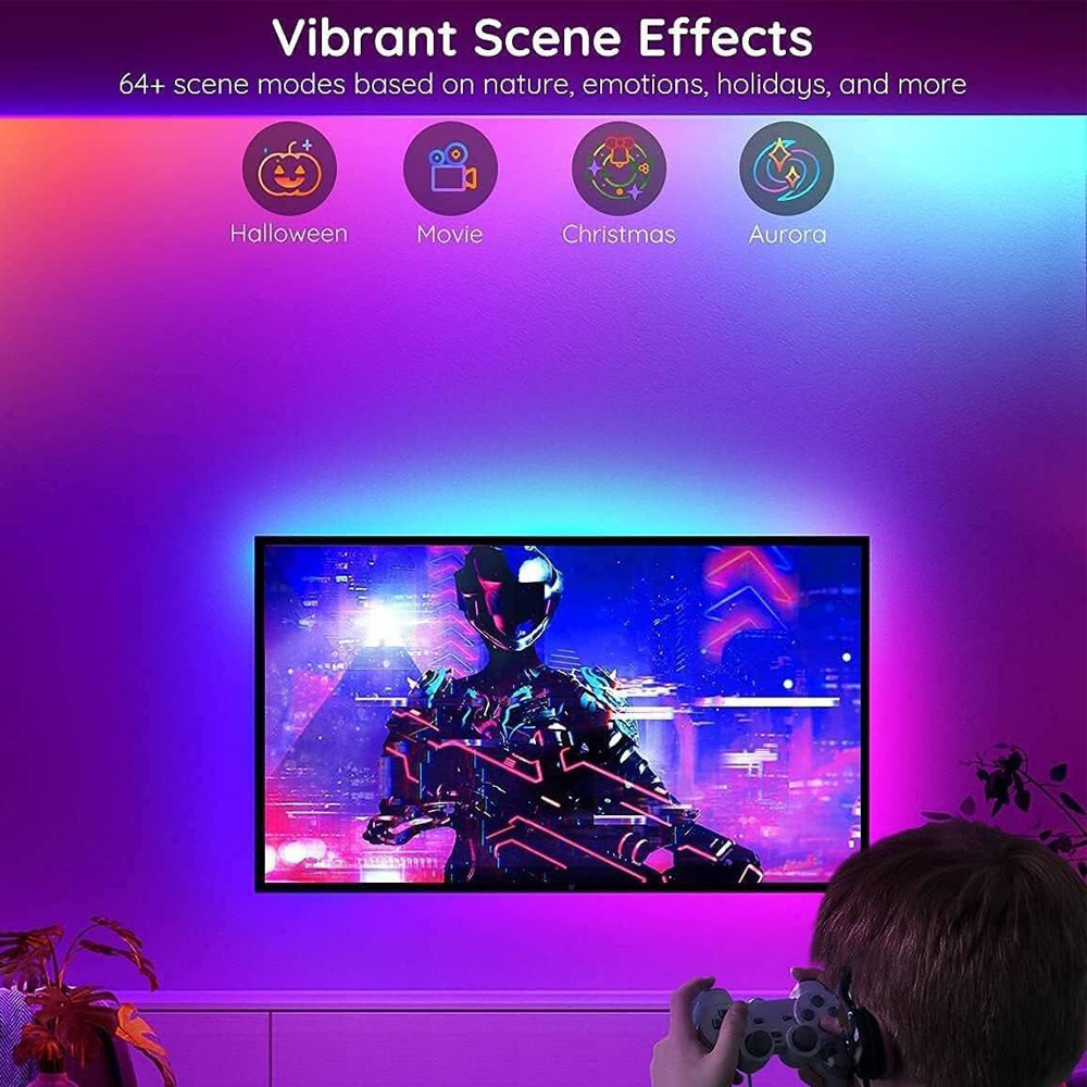 Govee RGBIC Basic Wi-Fi + Bluetooth LED Strip Lights (5 Meter) - H618A