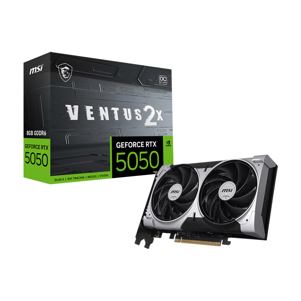MSI GeForce RTX 5050 8GB VENTUS 2X OC Graphic Card - Silver