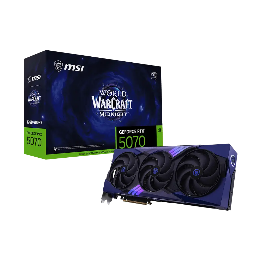 MSI World of Warcraft Midnight Void Edition Nvidia GeForce RTX 5070 12GB OC Graphic Card - Black