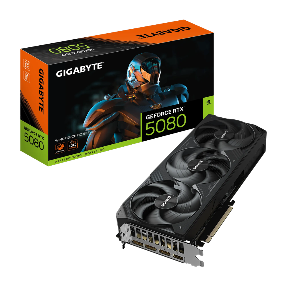 GIGABYTE WINDFORCE GeForce RTX 5080 OC 16GB SFF Graphic Card - Black