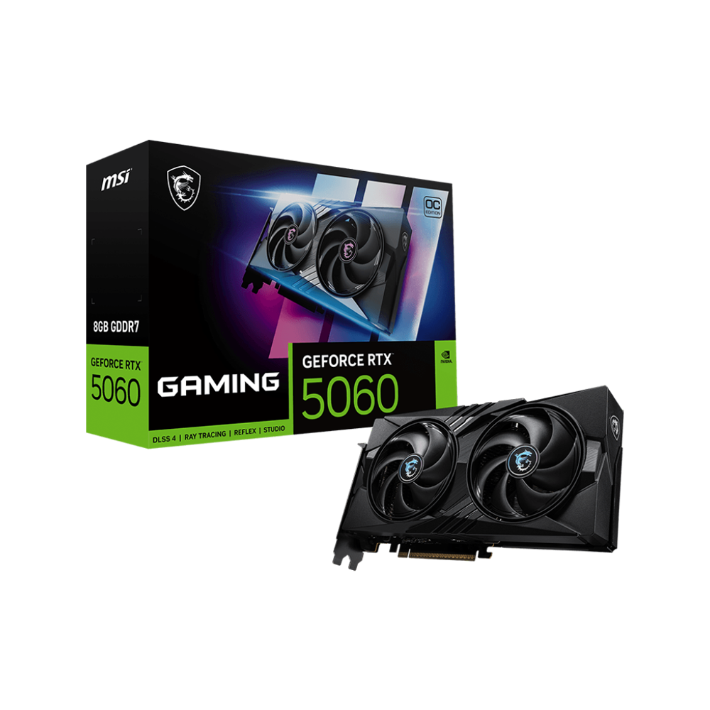 MSI Nvidia GeForce RTX 5060 8GB GAMING OC Graphics Card - Black