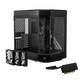 HYTE Dual Chamber Panoramic Tempered Glass ATX Case With 3 Fans - Black