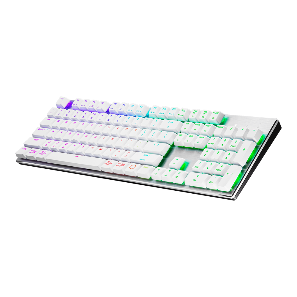 Cooler Master SK653 RGB Wireless Low Profile Mechanical Red Switch Keyboard - Silver White