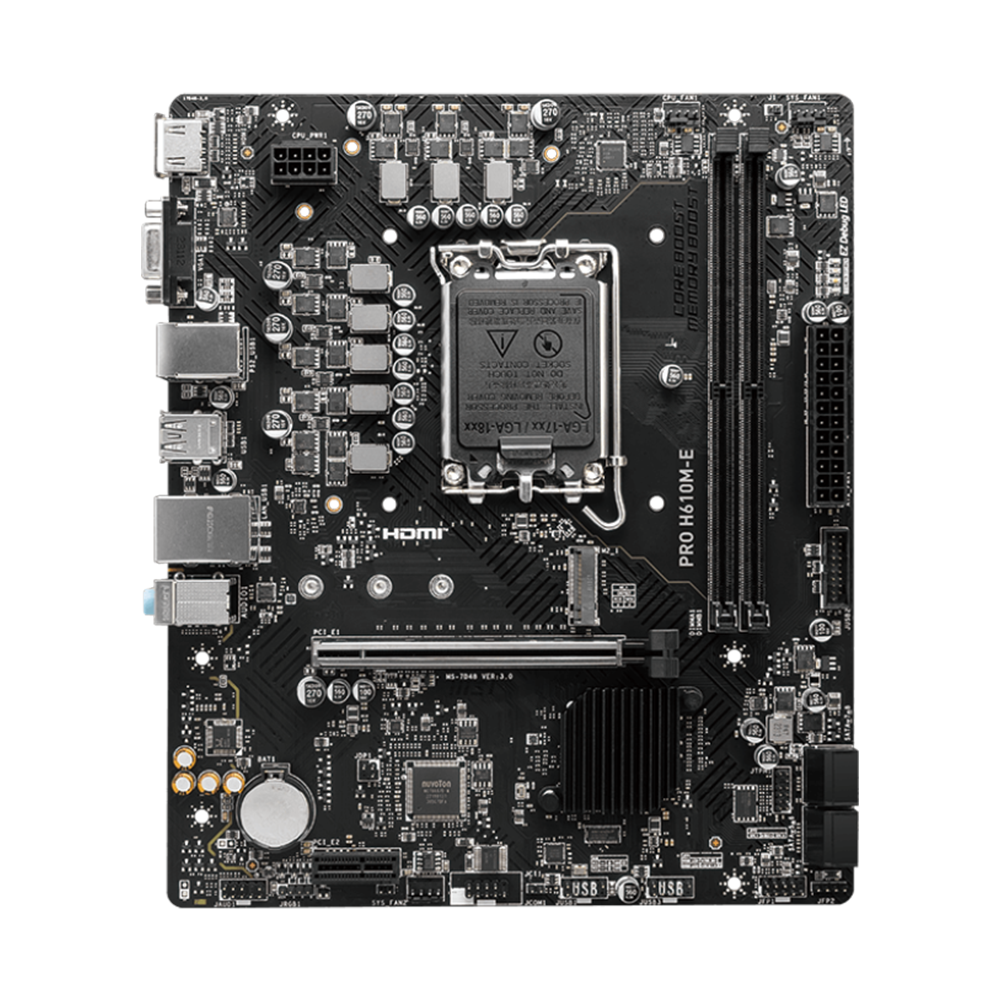 MSI PRO H610M-E DDR5 Motherboard - Black