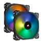 CORSAIR ML140 PRO RGB LED 140mm PWM Premium Magnetic Levitation Fan Twin Fan Pack - Black