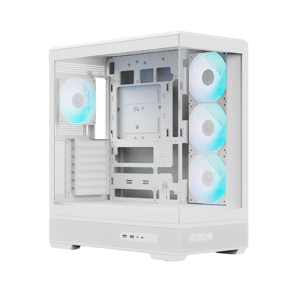 AEROCOOL P500B Digi v1 Mid Tower Case - White