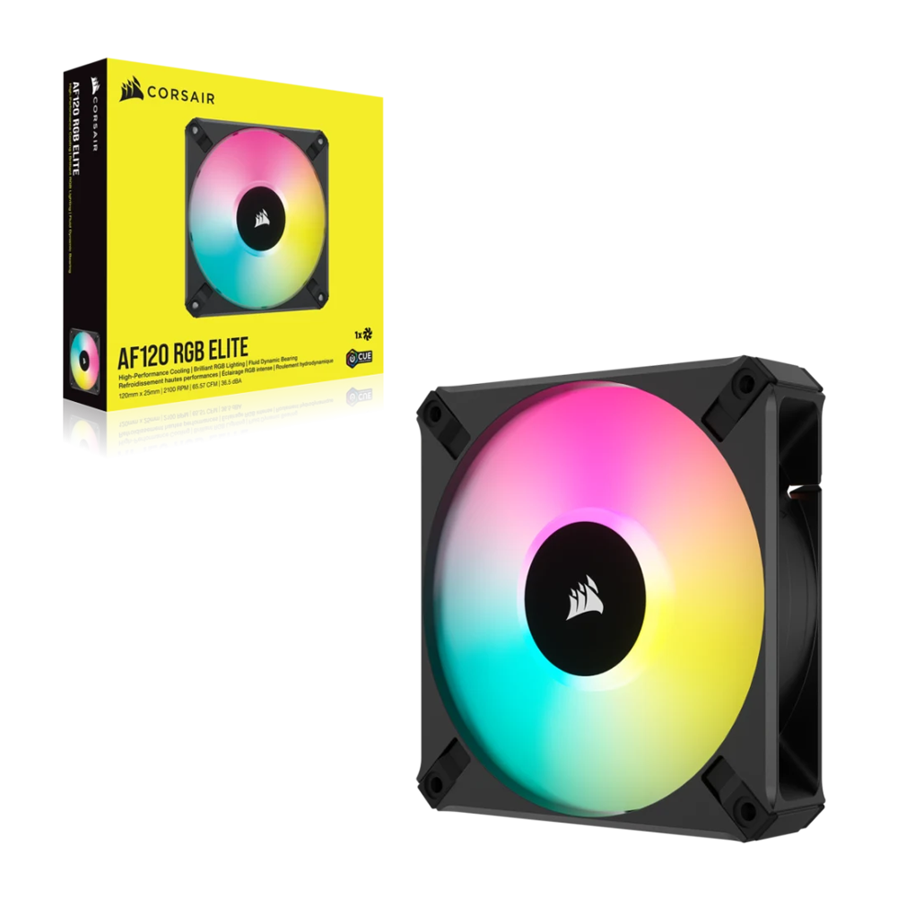 CORSAIR iCUE AF120 RGB ELITE 120mm PWM Case Fan - Black