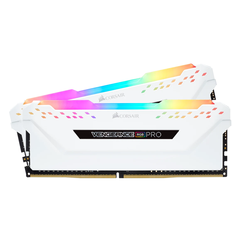 CORSAIR VENGEANCE 16GB (2 x 8GB) RGB PRO DDR4 DRAM 3600MHz C18 Memory Kit - White