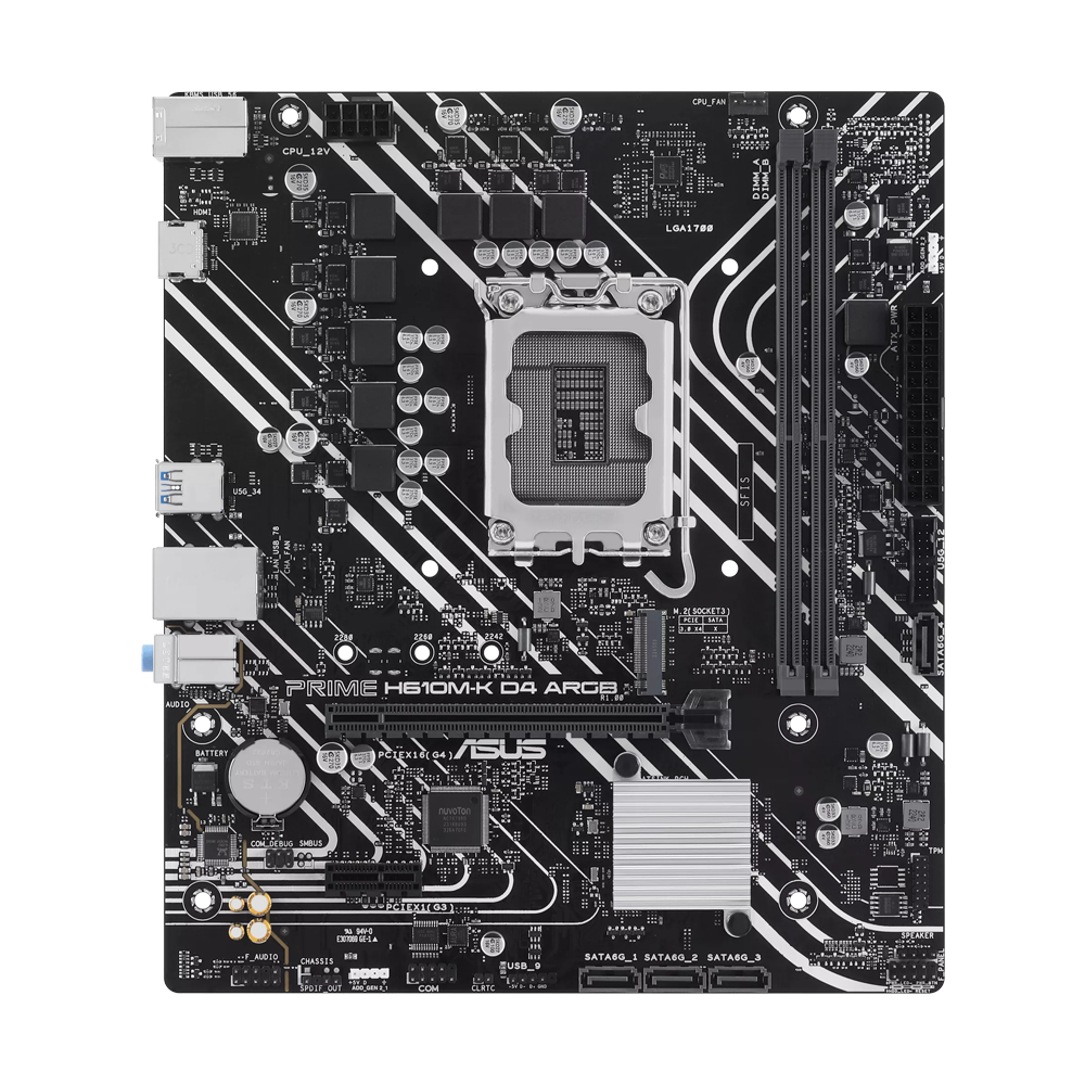 ASUS PRIME H610M-K DDR4 ARGB Motherboard - Black