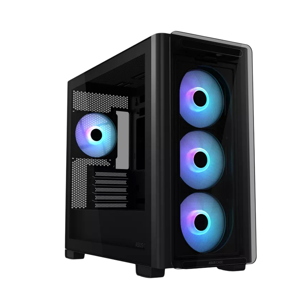 ASUS A23 PLUS With 4 Fan RGB ATX Mid Tower Case - Black