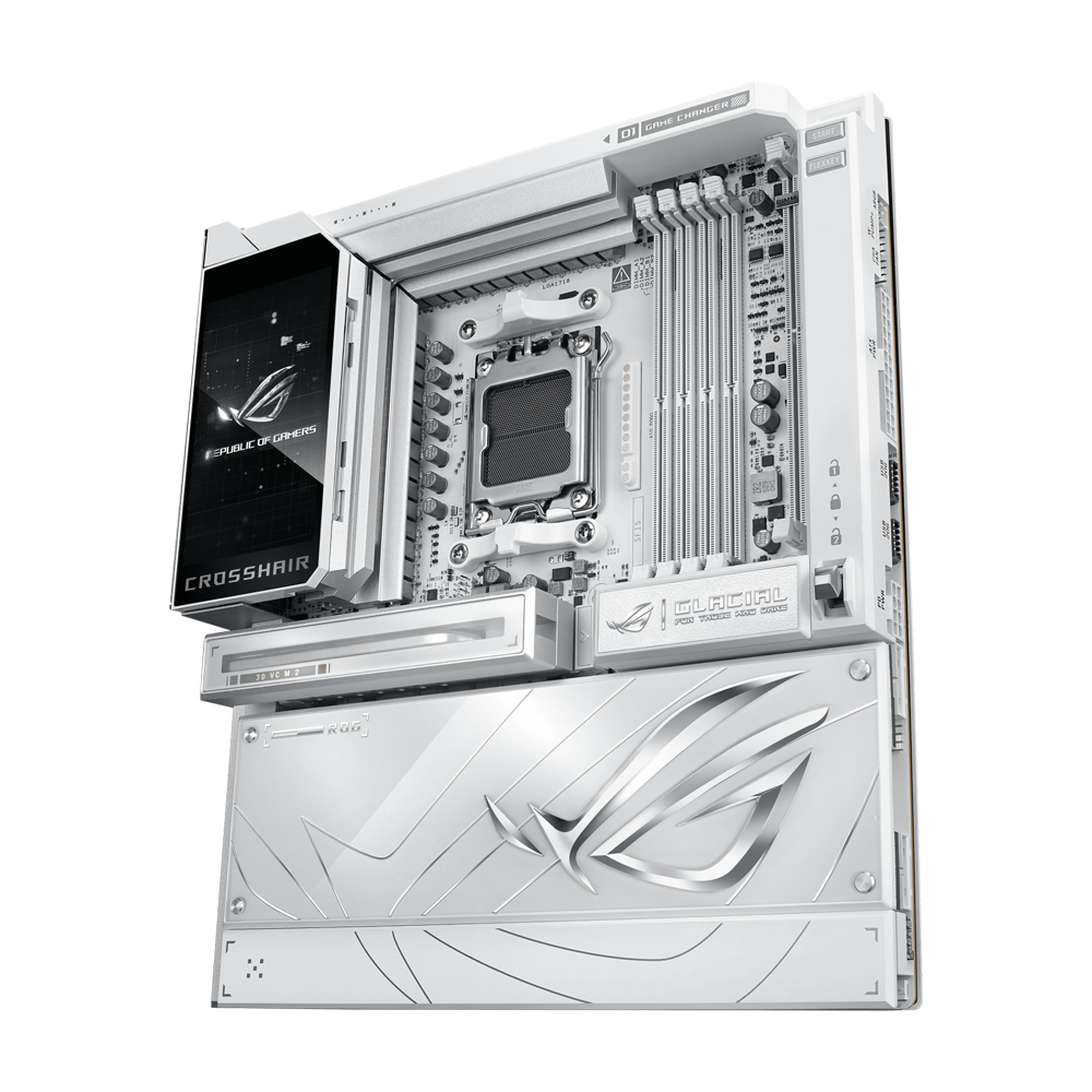 ASUS ROG CROSSHAIR X870E GLACIAL DDR5 Gaming Motherboard - White