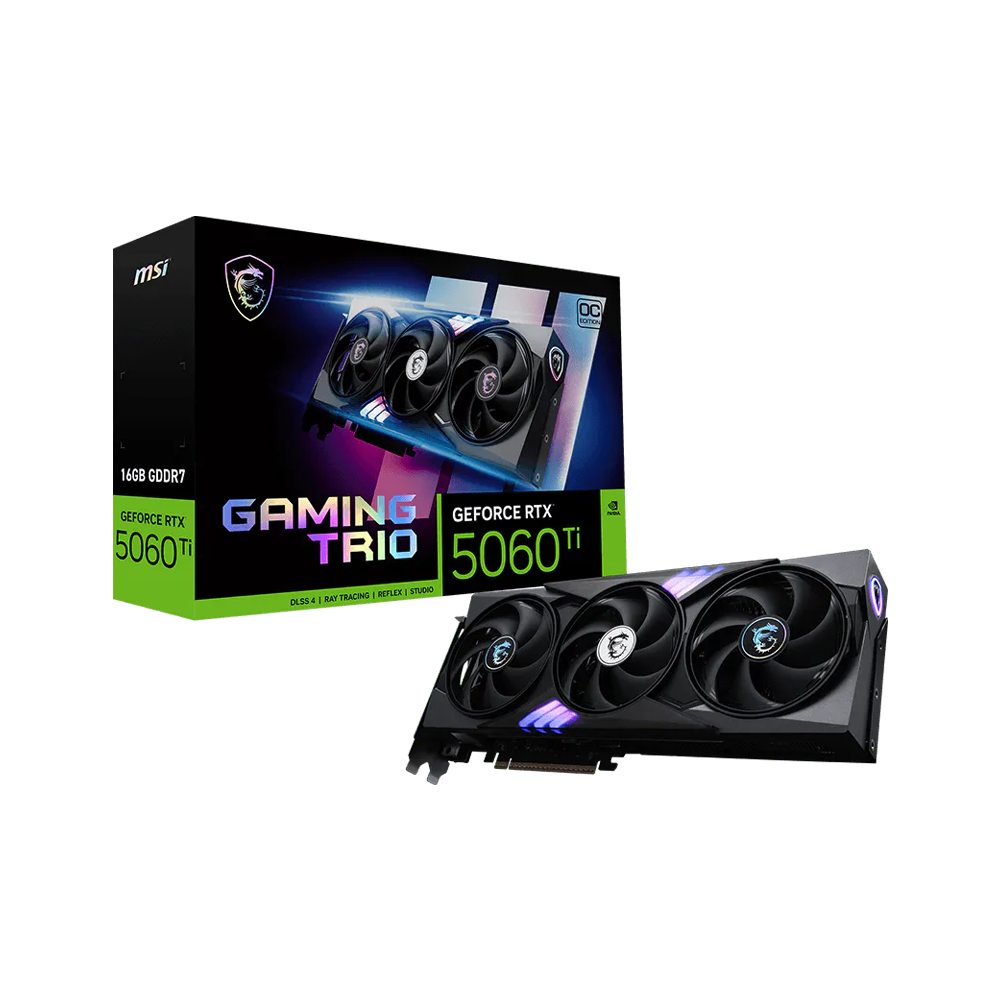 MSI GAMING TRIO Nvidia GeForce RTX 5060 Ti 16GB OC Graphics Card - Black