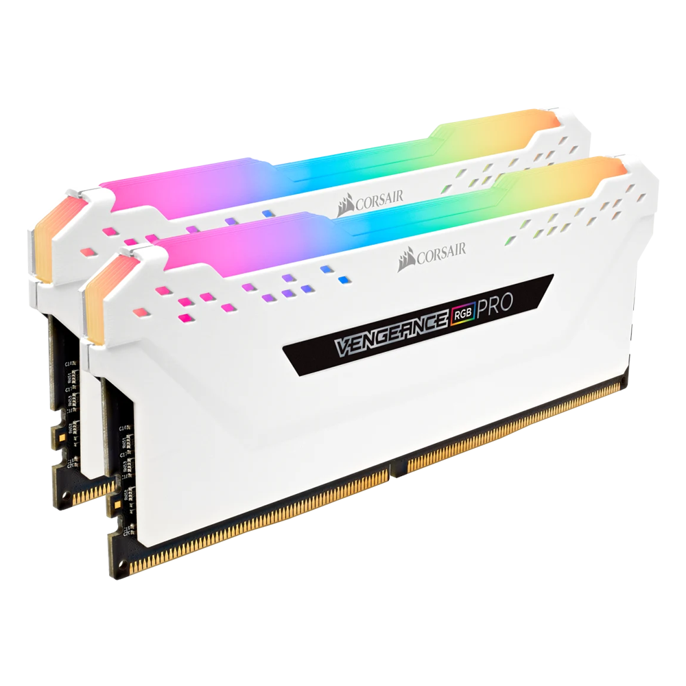 CORSAIR VENGEANCE 16GB (2 x 8GB) RGB PRO DDR4 DRAM 3600MHz C18 Memory Kit - White