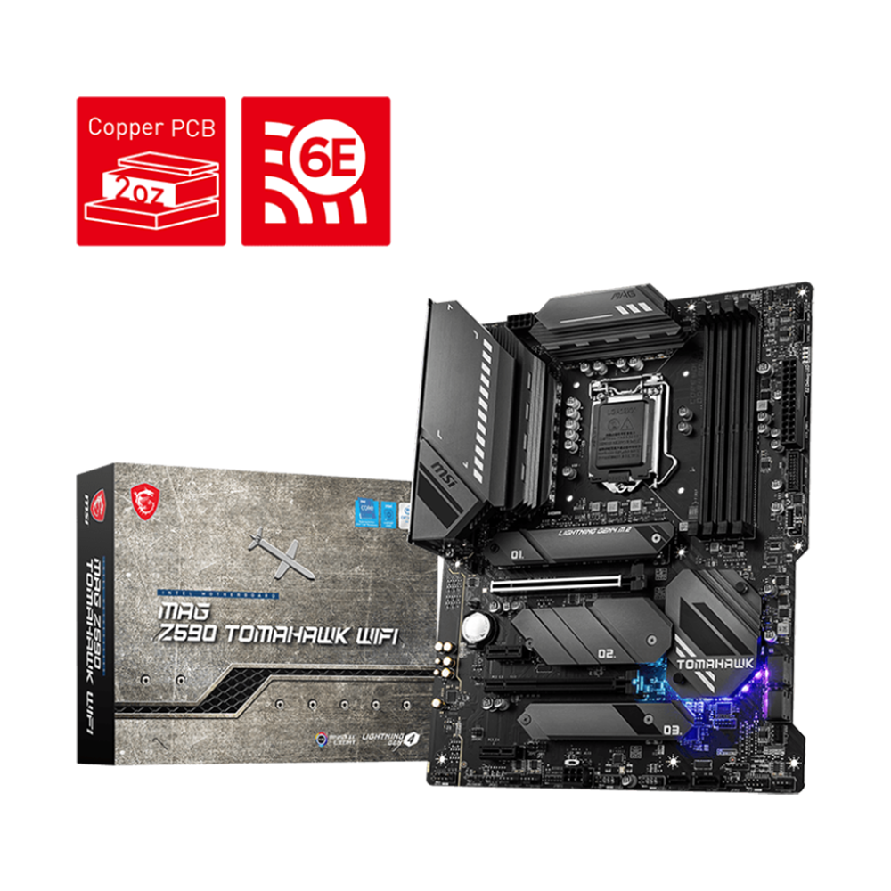 MSI MAG Z590 TOMAHAWK WIFI DDR4 ATX Motherboard - Black