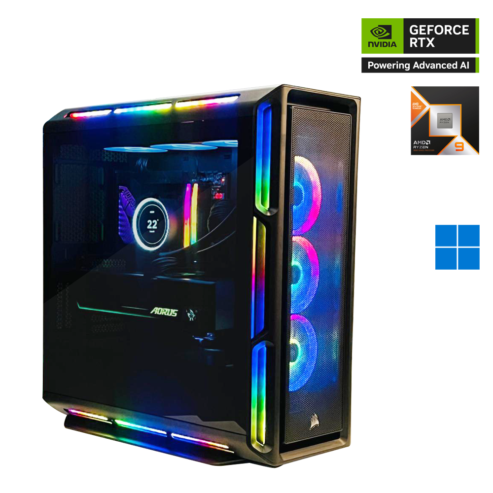 HyperNova Nvidia GeForce RTX 5090 Ryzen 9 9950X3D2 Gaming PC - Black