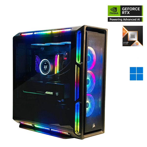 HyperNova Nvidia GeForce RTX 5090 Ryzen 9 9950X3D2 Gaming PC - Black