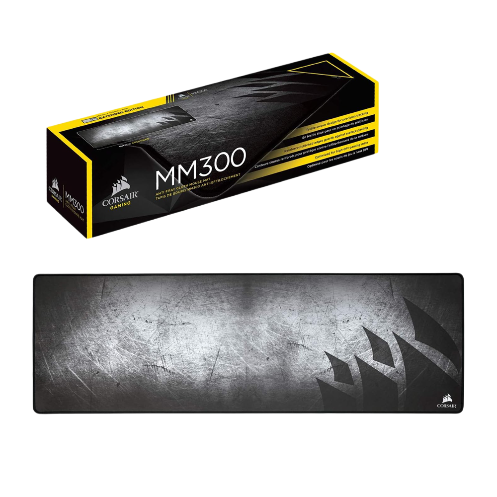 CORSAIR MM300 Anti-Fray Cloth Gaming Mouse Pad Extended - Black