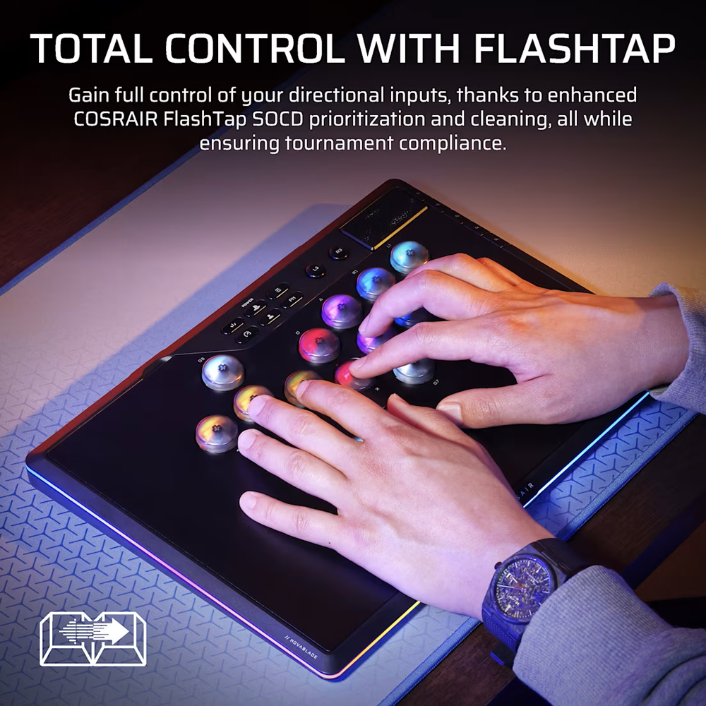 CORSAIR Novablade Pro Wirless  Hall Effect Leverless Fighting Game Controller - Black