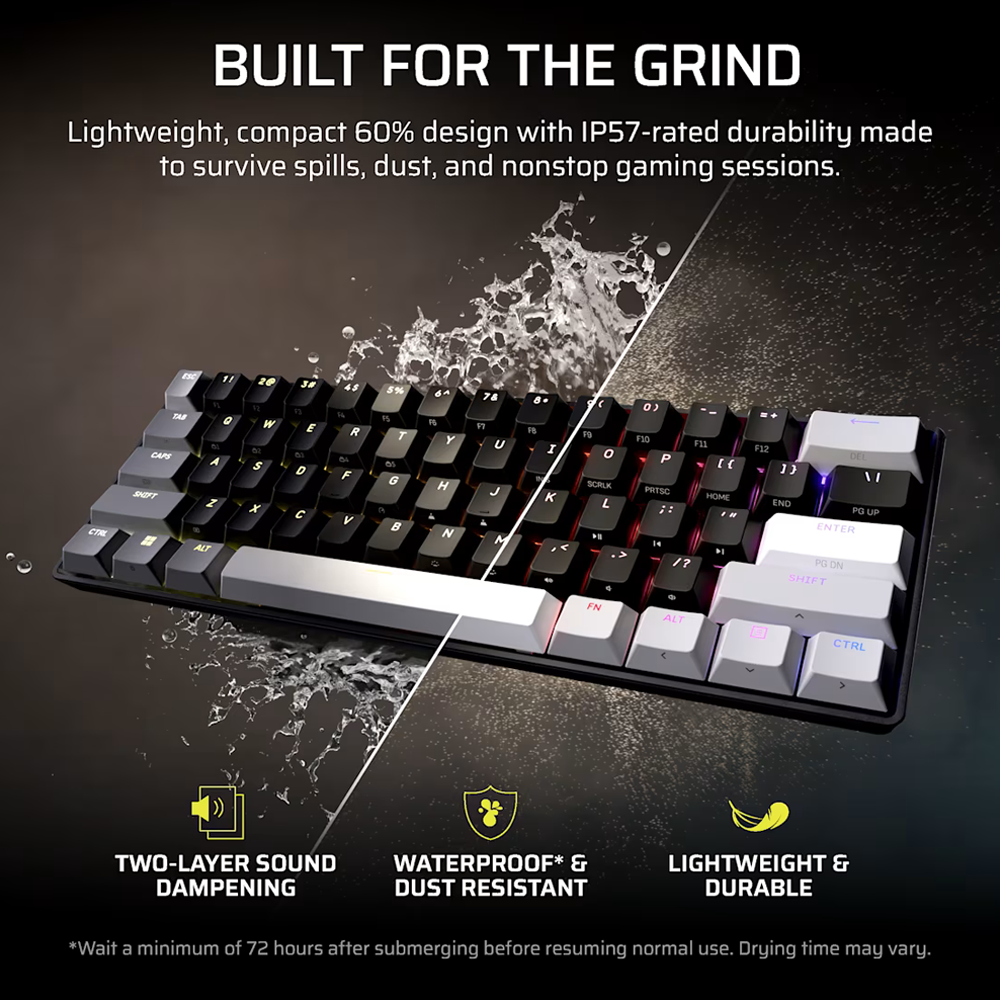 CORSAIR CLIPPER Pro Mini 60 Hall Effect Wired Gaming Keyboard - Black