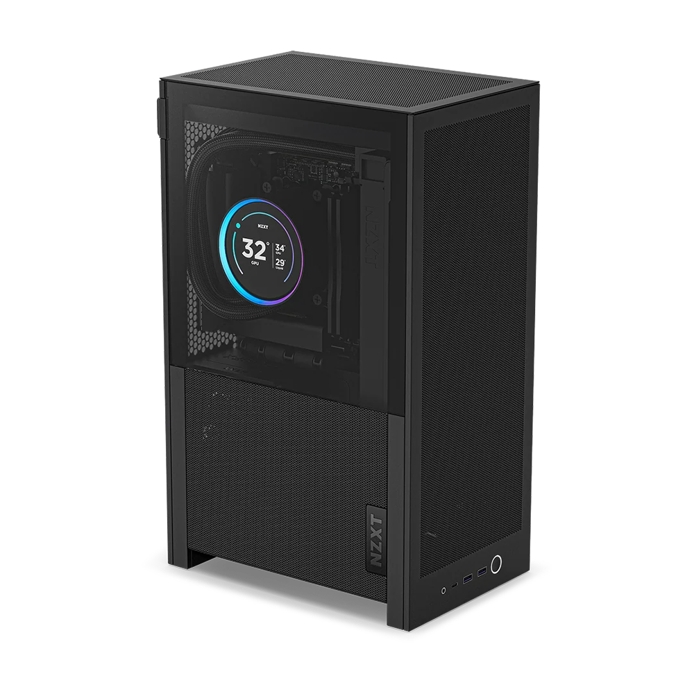 NZXT H2 Flow (2026) With PCIe 5.0 Riser Cable Mini-ITX Case - Black