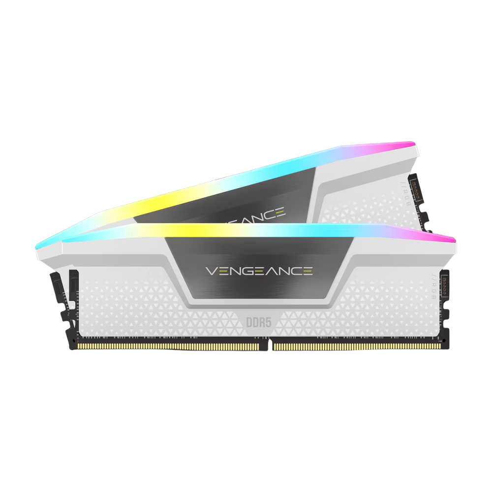 CORSAIR VENGEANCE 32GB(2x16GB) RGB DDR5 6000MHz CL30 Memory Kit - White
