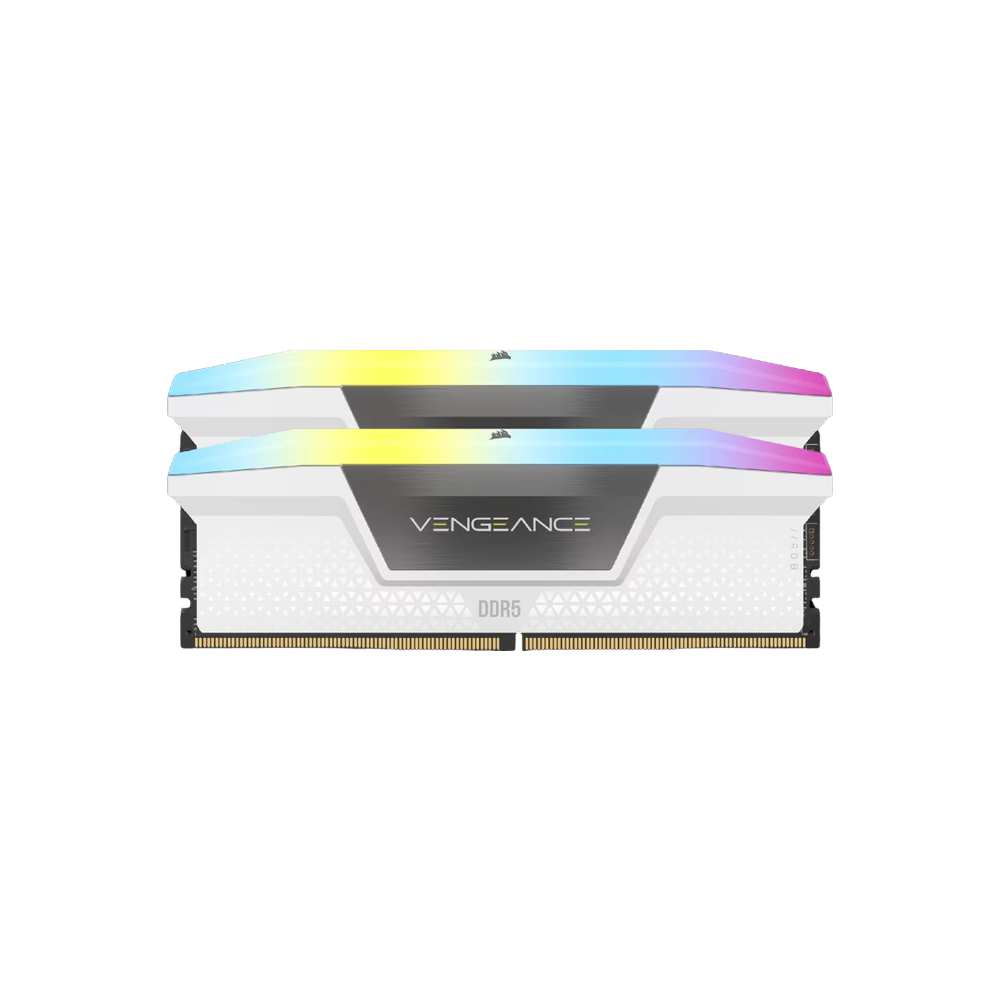 CORSAIR VENGEANCE 32GB(2x16GB) RGB DDR5 6000MHz CL30 Memory Kit - White
