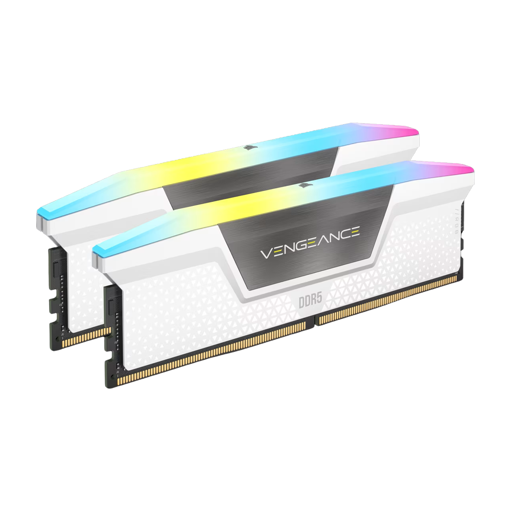 CORSAIR VENGEANCE 32GB(2x16GB) RGB DDR5 6000MHz CL30 Memory Kit - White