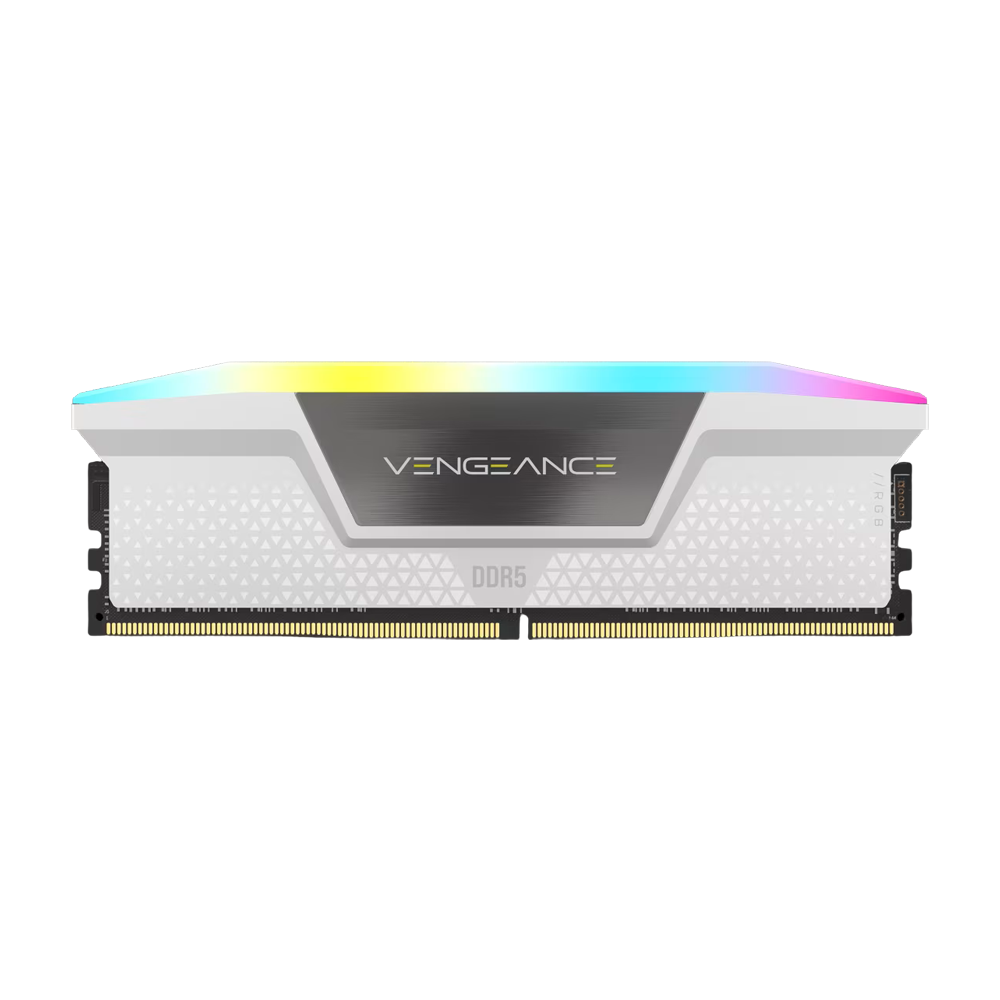 CORSAIR VENGEANCE 32GB(2x16GB) RGB DDR5 6000MHz CL30 Memory Kit - White