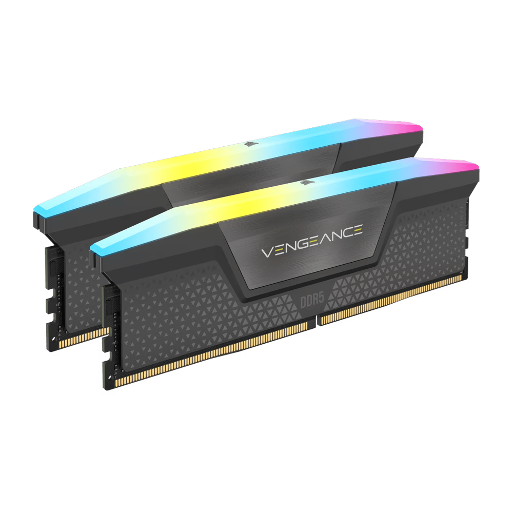 CORSAIR VENGEANCE RGB 32GB (2x16GB) DDR5 6000MHz CL38 Memory - Grey